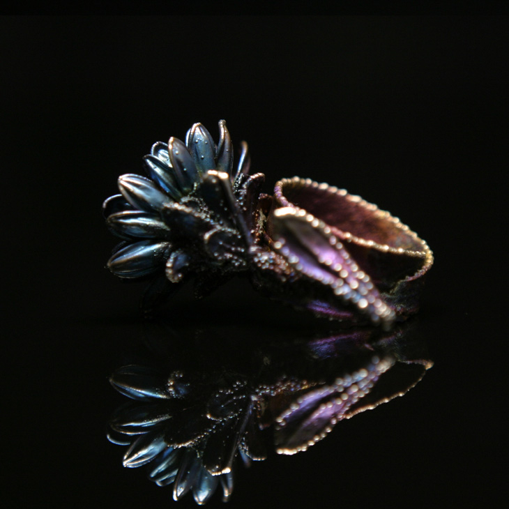 Кольцо в серебре Fleur de Magique, Астра, фото 2