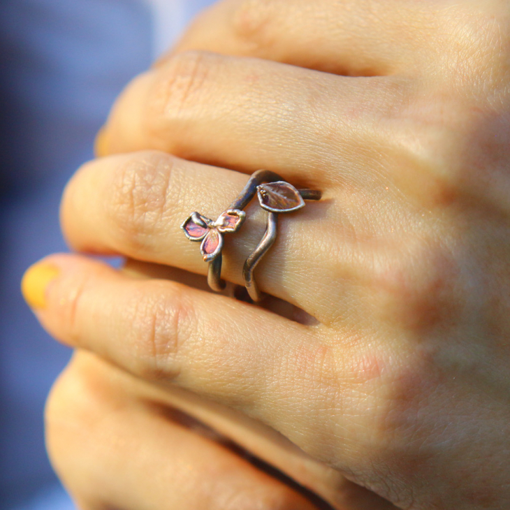Rings in silver, Hydrangea , фото 2