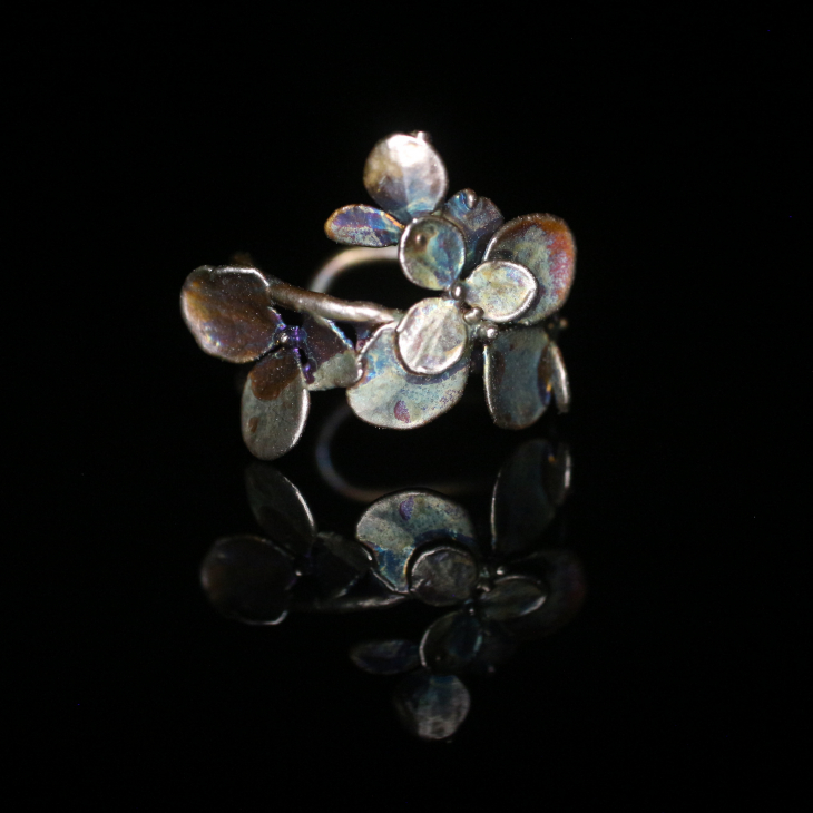 Cuff in silver, Hydrangea, фото 4