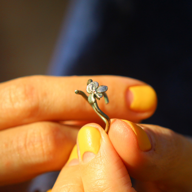 Rings in silver, Hydrangea , фото 2