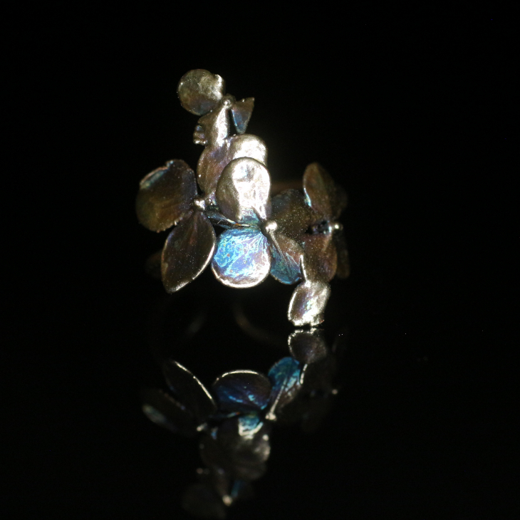 Cuff in silver, Hydrangea, фото 4