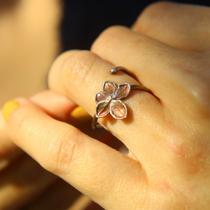 Rings in silver, Hydrangea , фото 2