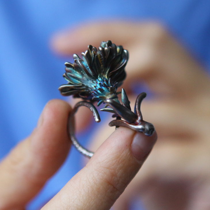 Кольцо в серебре Fleur de Magique, Хризантема, фото 2