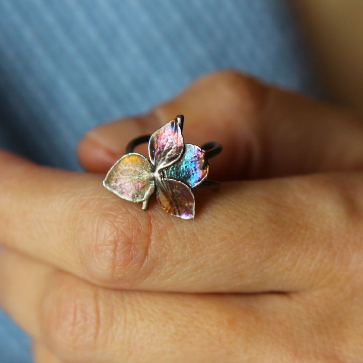 Cuff in silver, Hydrangea , фото 2