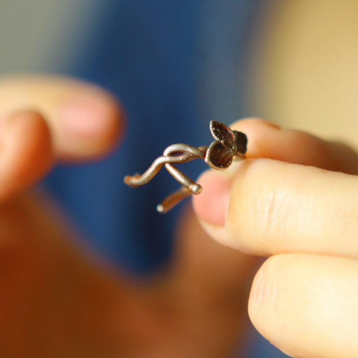 Ring in silver, Hydrangea , фото 3