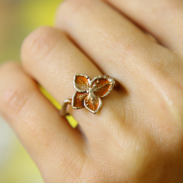 Ring in silver, Hydrangea , фото 2