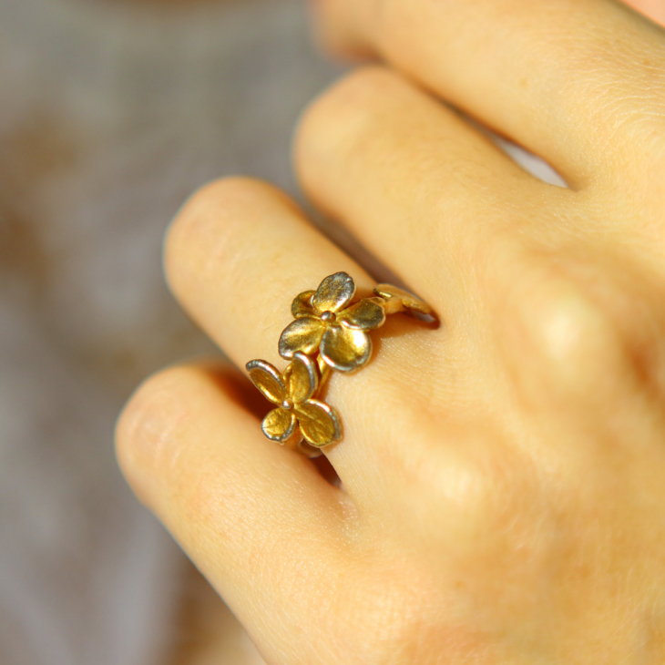 Ring in silver, Hydrangea , фото 2