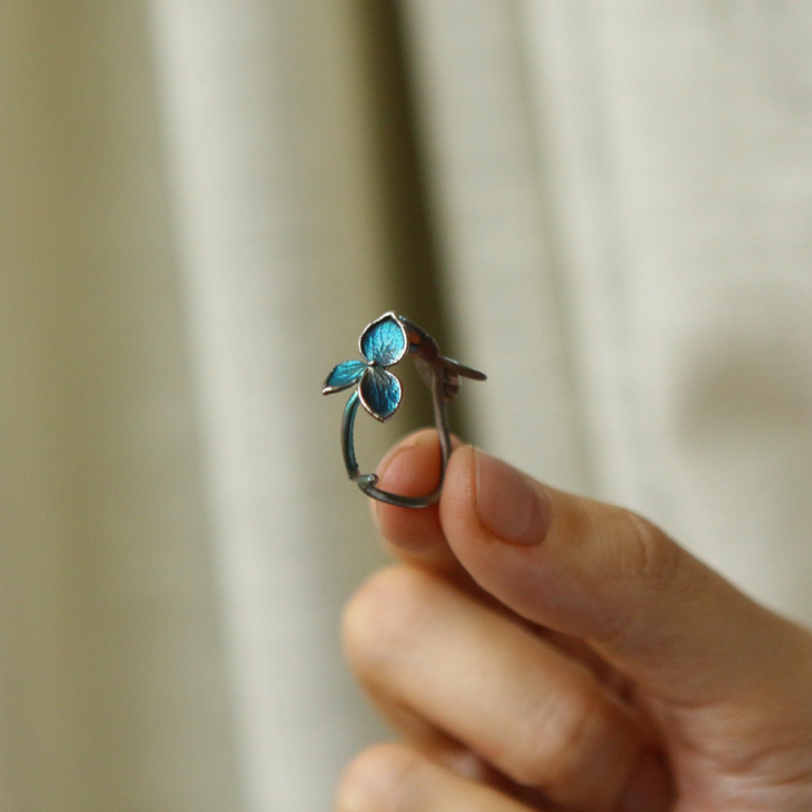 Ring in silver, Hydrangea , фото 2