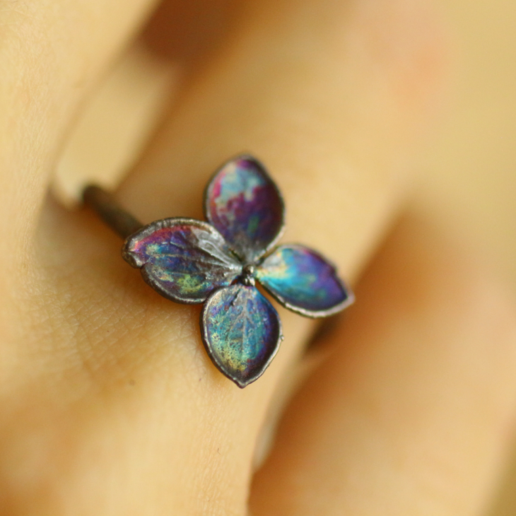 Ring in silver, Hydrangea , фото 2