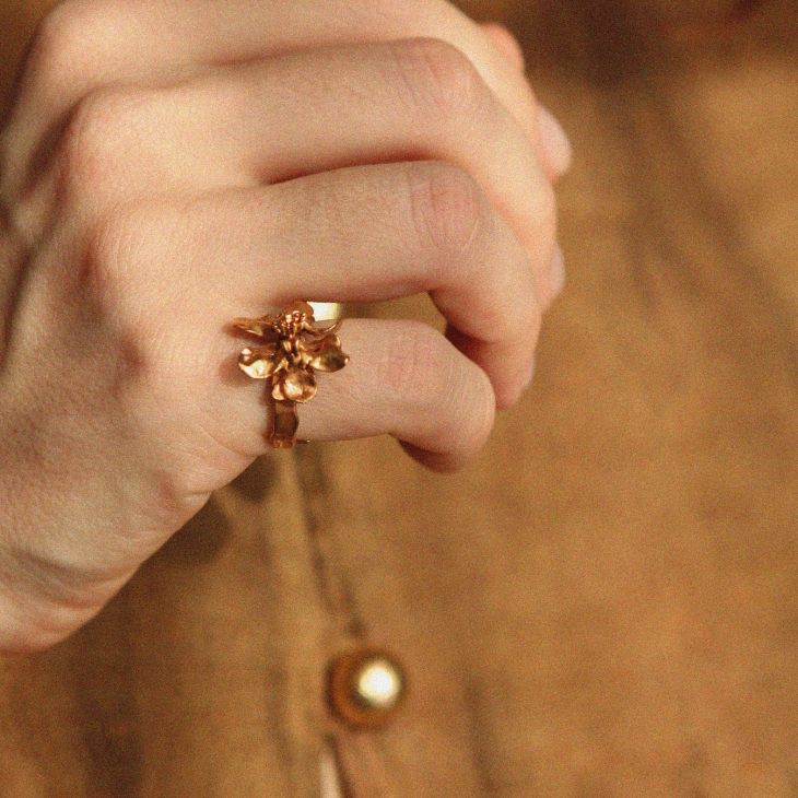 Кольцо в золоте Fleur de Magique, Орхидея, фото 3