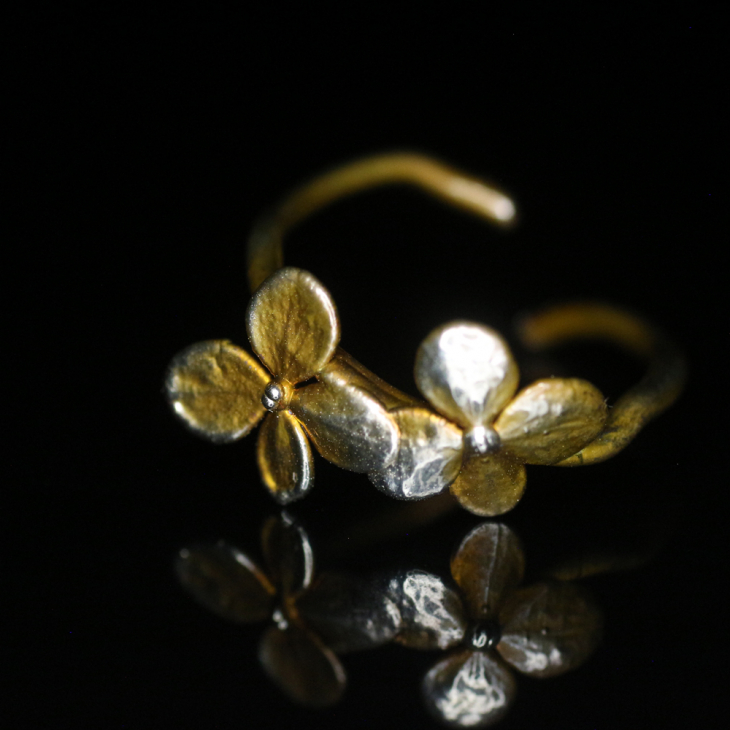Ring in silver, Hydrangea , фото 3
