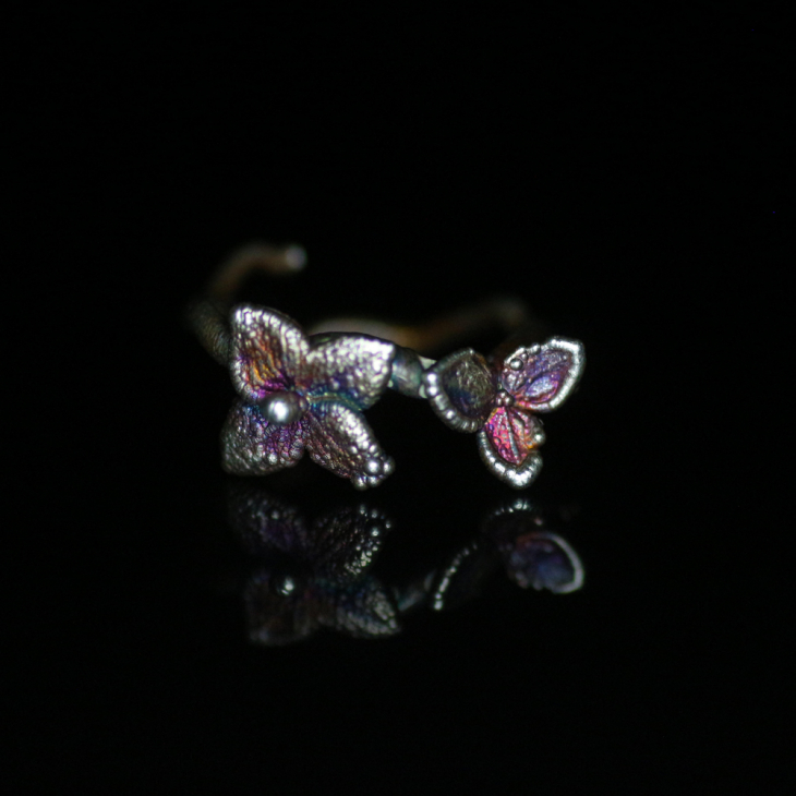 Ring in silver, Hydrangea , фото 4