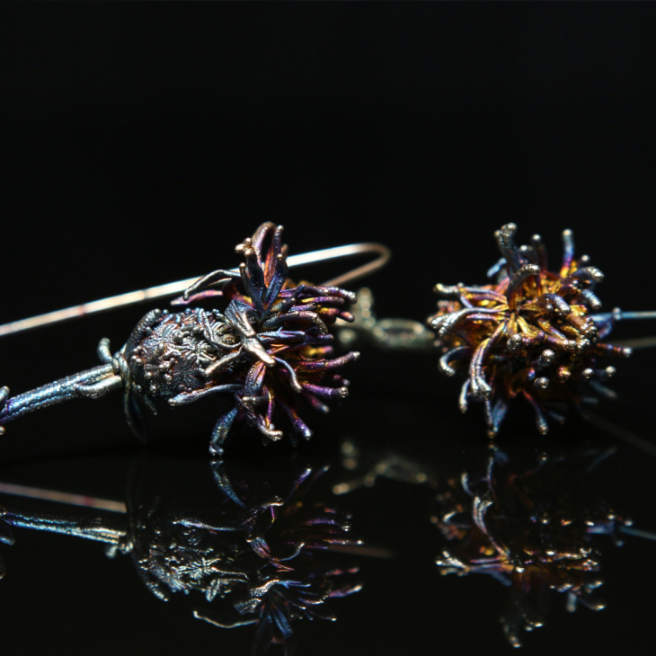 Серьги в серебре Fleur de Magique, Васильки, фото 3