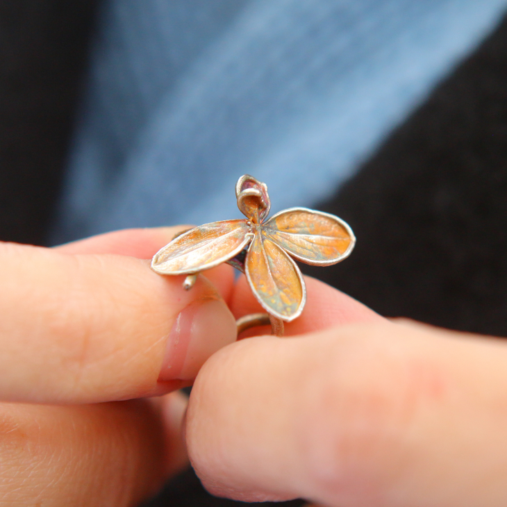 Cuff in silver, Hydrangea, фото 2