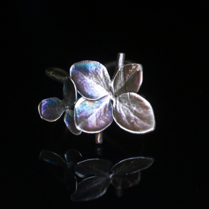 Cuff in silver, Hydrangea , фото 1