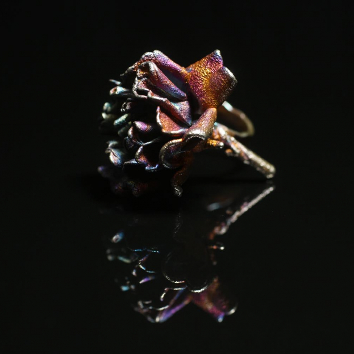 Кольцо в серебре Fleur de Magique, Роза, фото 2