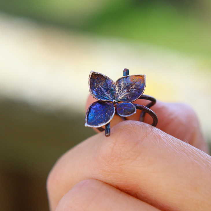 Cuff in silver, Hydrangea , фото 3