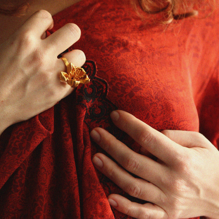 Кольцо в золоте Fleur de Magique, Яблоня, фото 3