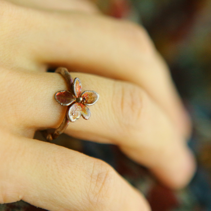 Ring in silver, Hydrangea , фото 1