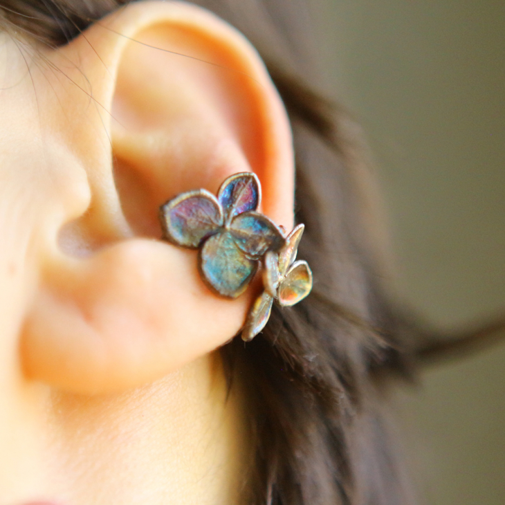 Cuff in silver, Hydrangea, фото 2