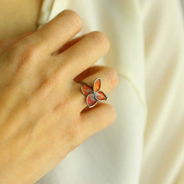 Ring in silver, Hydrangea , фото 2