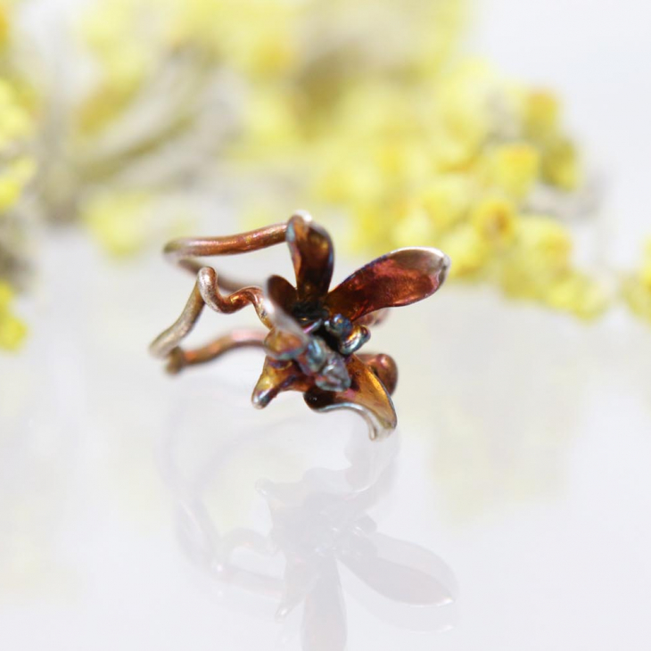 Кольцо в серебре Fleur de Magique, Орхидея, фото 3