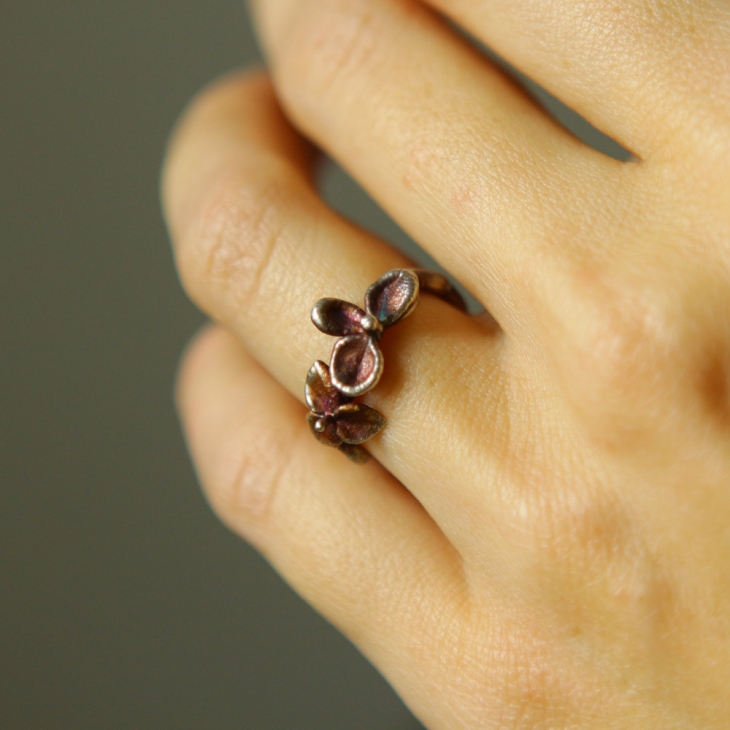 Ring in silver, Hydrangea , фото 2