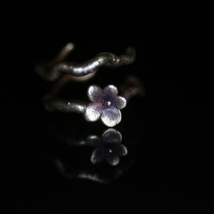 Ring in silver, Hydrangea , фото 4