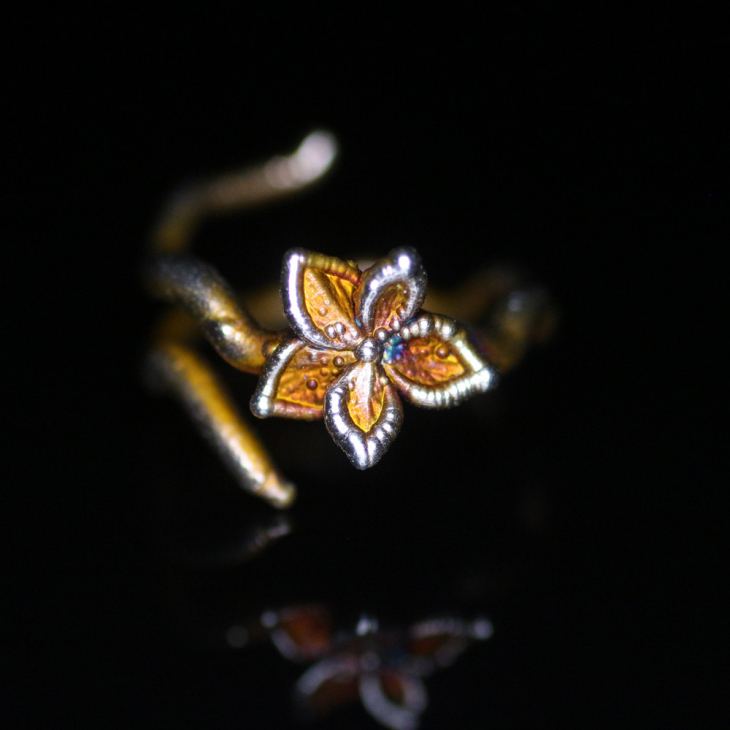 Ring in silver, Hydrangea , фото 4
