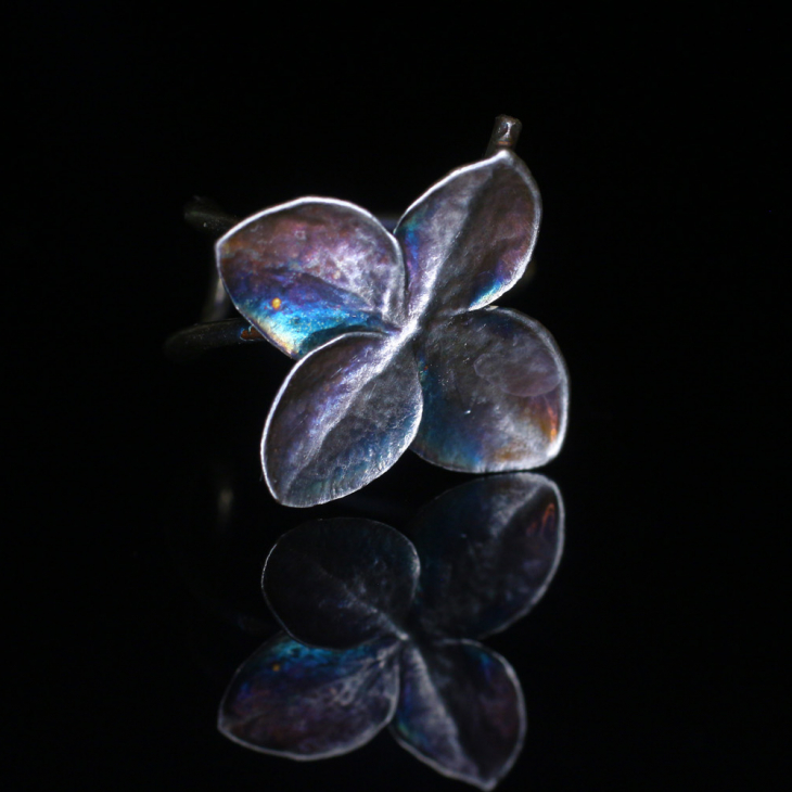 Cuff in silver, Hydrangea , фото 4