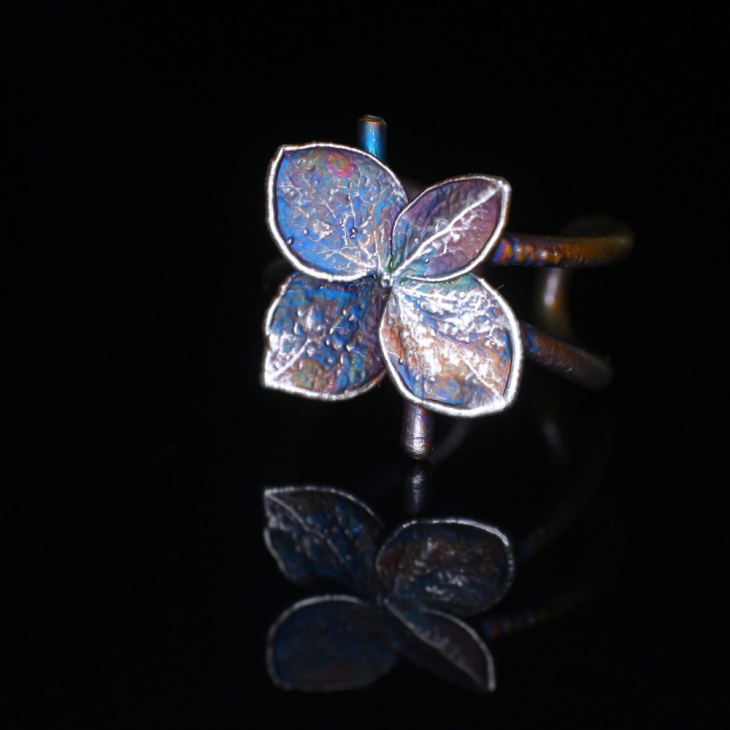 Cuff in silver, Hydrangea , фото 3