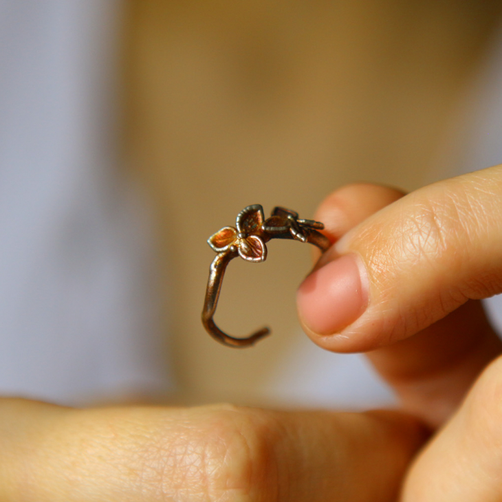 Ring in silver, Hydrangea , фото 4