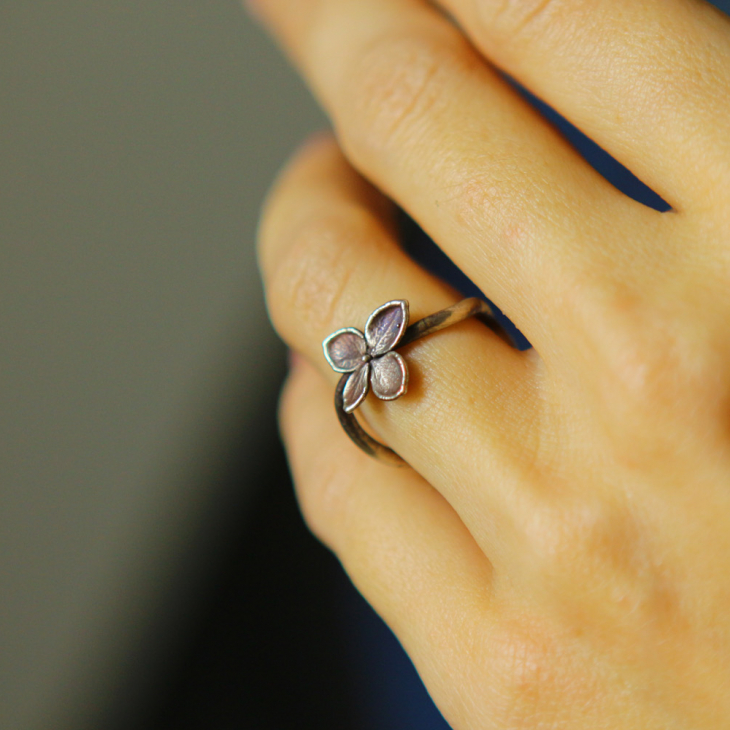 Ring in silver, Hydrangea , фото 3