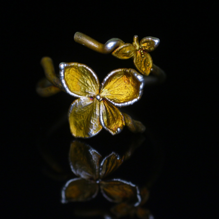 Rings in silver, Hydrangea , фото 1