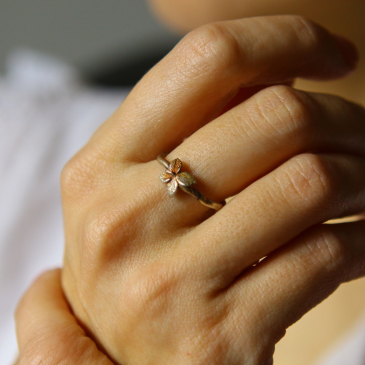 Ring in silver, Hydrangea , фото 1