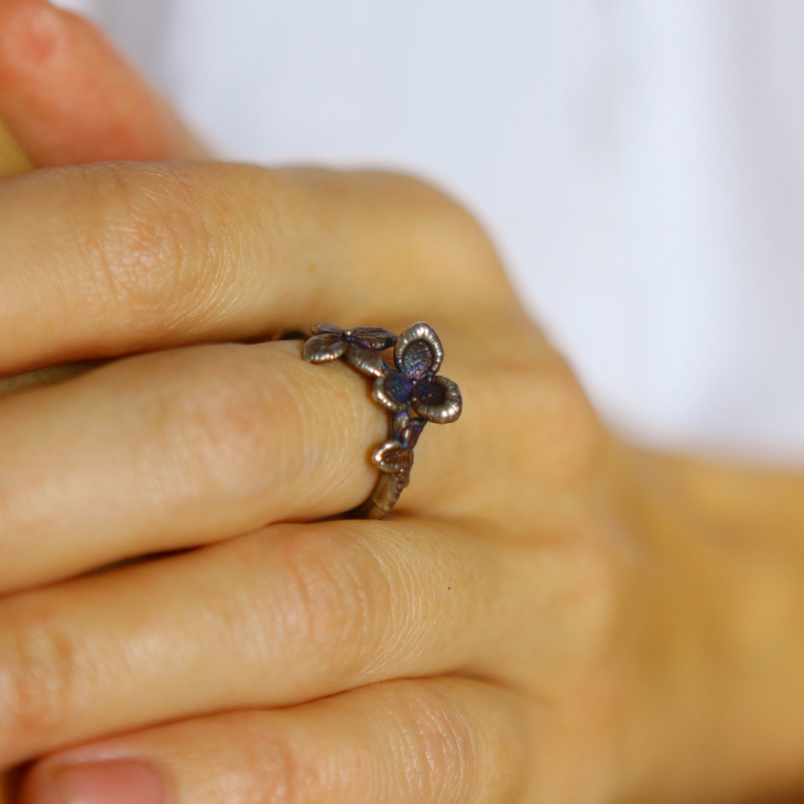 Ring in silver, Hydrangea , фото 2