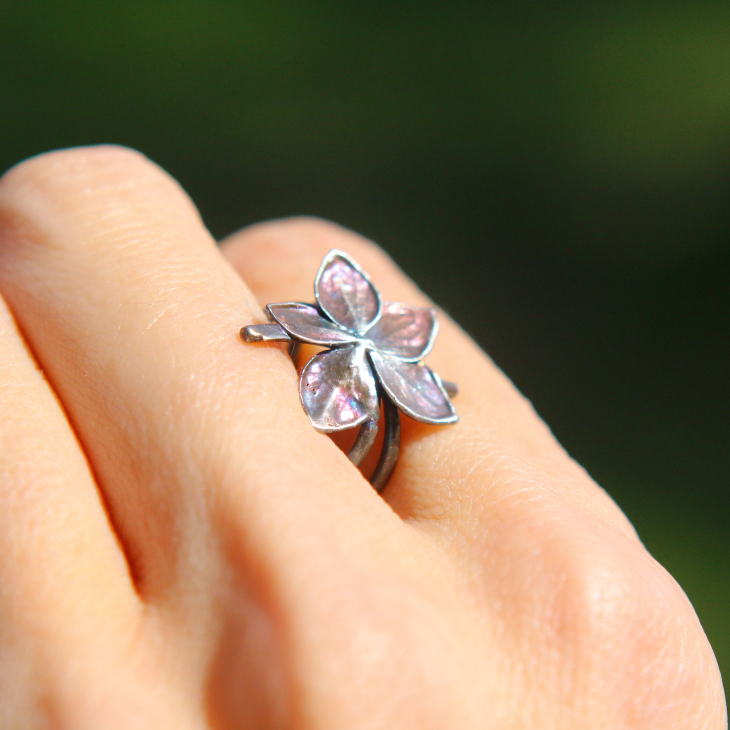 Cuff in silver, Hydrangea , фото 2