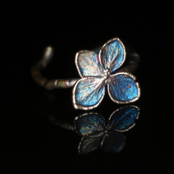 Ring in silver, Hydrangea , фото 3