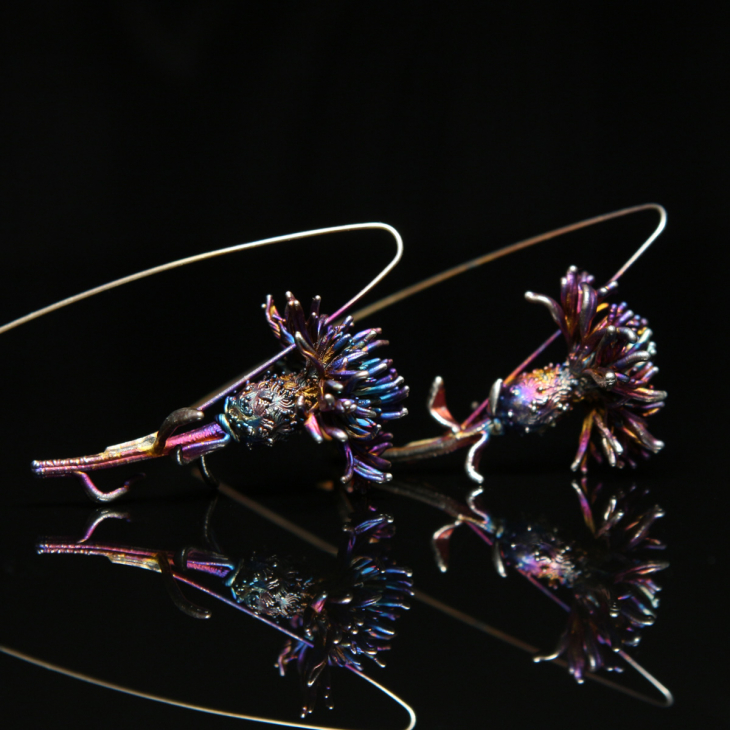 Серьги в серебре Fleur de Magique, Васильки, фото 2