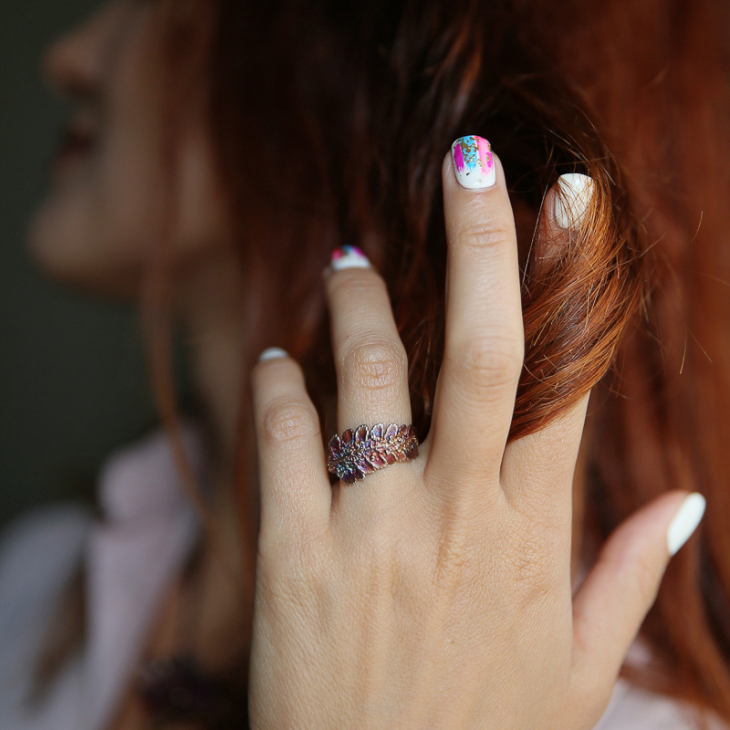 Кольцо в серебре Fern Flower, Папоротник, фото 4