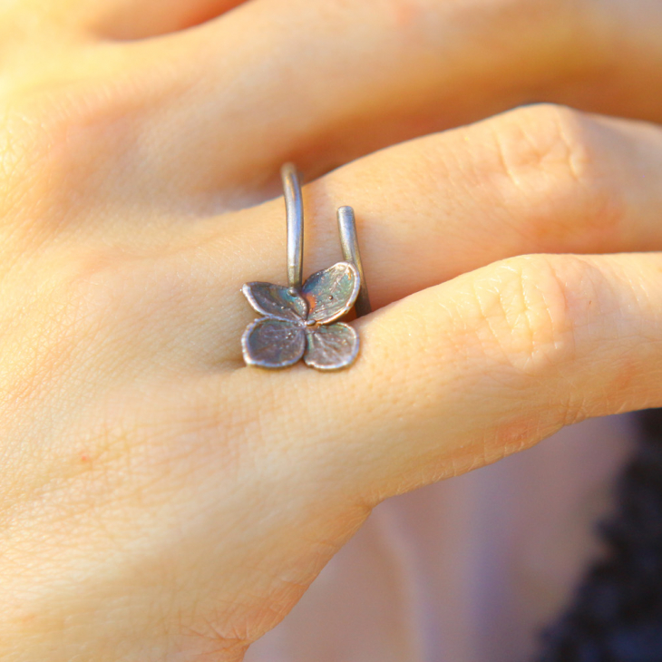Rings in silver, Hydrangea , фото 2