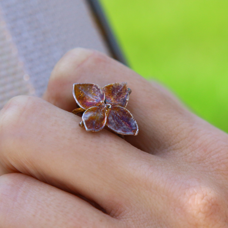 Cuff in silver, Hydrangea , фото 2