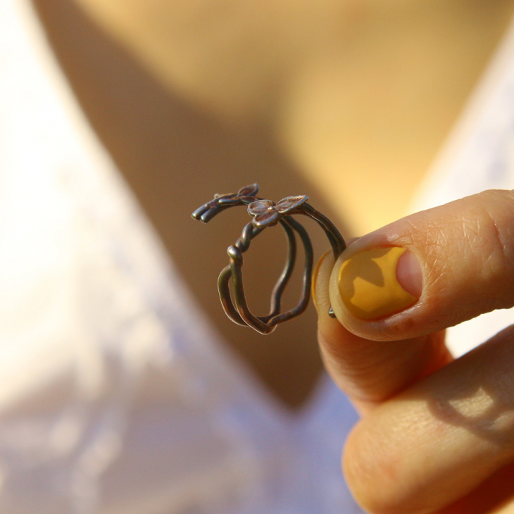 Rings in silver, Hydrangea , фото 4