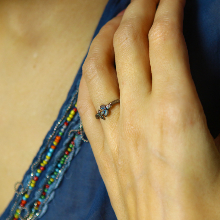 Ring in silver, Hydrangea , фото 1