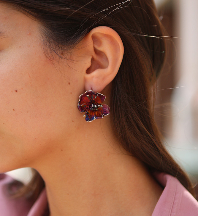 Серьги в серебре Fleur de Magique, Абрикос, фото 2