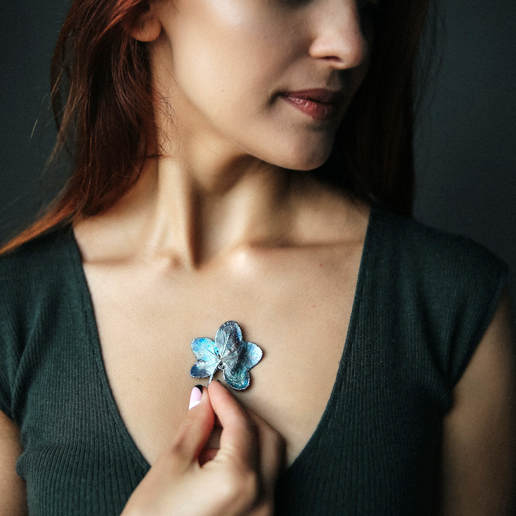 Кулон в серебре, Клевер, фото 5