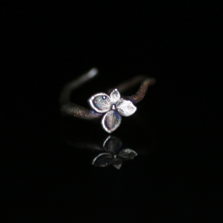 Ring in silver, Hydrangea , фото 4