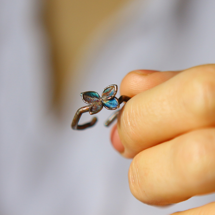 Ring in silver, Hydrangea , фото 3