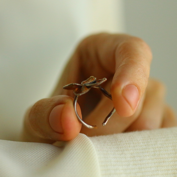 Ring in silver, Hydrangea , фото 3