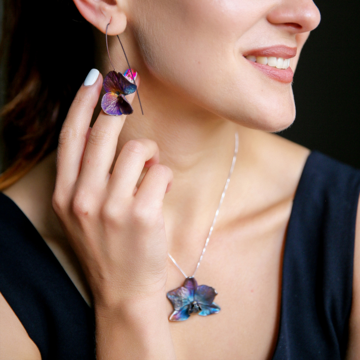 Кулон в серебре Fleur de Magique, Орхидея, фото 4